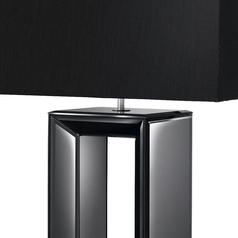 Black Mirror Art Deco Base Table Lamp