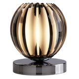 Polished Chrome Modern Touch Table Lamp with Smoked & Frosted Shade 14cm