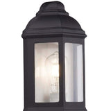 Black Outdoor Single Lamp Traditional Flush Lantern Wall Light IP44