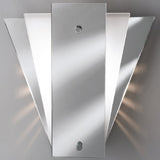 Mirrored Modern Fan Style Wall Light with Frosted Glass Panels 260mm