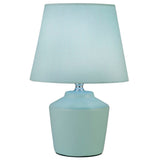 Mint Green & Cotton Tapered Drum Shade Vintage Table Desk Lamp 26cm