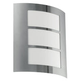 Britalia BR88139 Stainless Steel Outdoor Modern Curved Slotted Flush Wall Light IP44