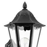 Black Modern Outdoor Single Lamp Up Lantern Wall Light with PIR IP44