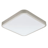 Eglo 96231 Manilva LED Bathroom Satin Nickel & White Modern Square Flush 29cm IP44