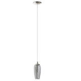 LED Satin Nickel & Smoked Glass Modern Single Lamp Pendant
