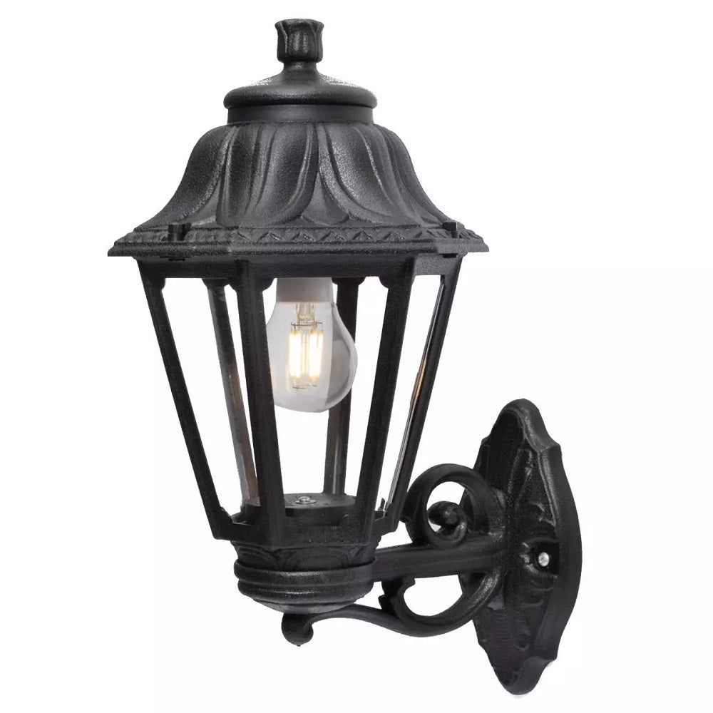 Britalia BRBISSO-ANNA Black Outdoor Traditional Up or Down Lantern Wall Light