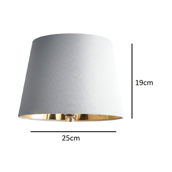 Cream Velvet and Gold Inner Modern Easy Fit Tapered Drum Lampshade 25c ...