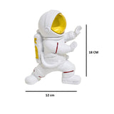 White Resin Kung Fu Style Left Facing Astronaut Figurine 180mm
