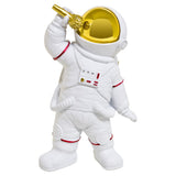 White Resin Microphone Singing Astronaut Figurine 190mm