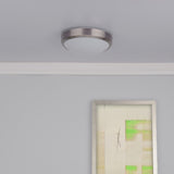 Polished Chrome Bathroom Modern Round Flush Ceiling Light 26cm