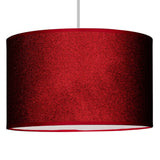 Shiny Red Glitter Modern Easy Fit Round Drum Lampshade 300mm