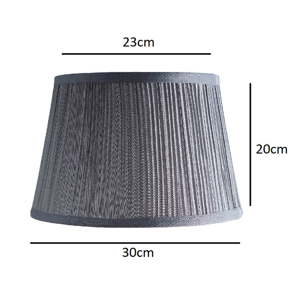 Grey Faux Silk Vintage Mushroom Pleated Tapered Lampshade 30cm ...