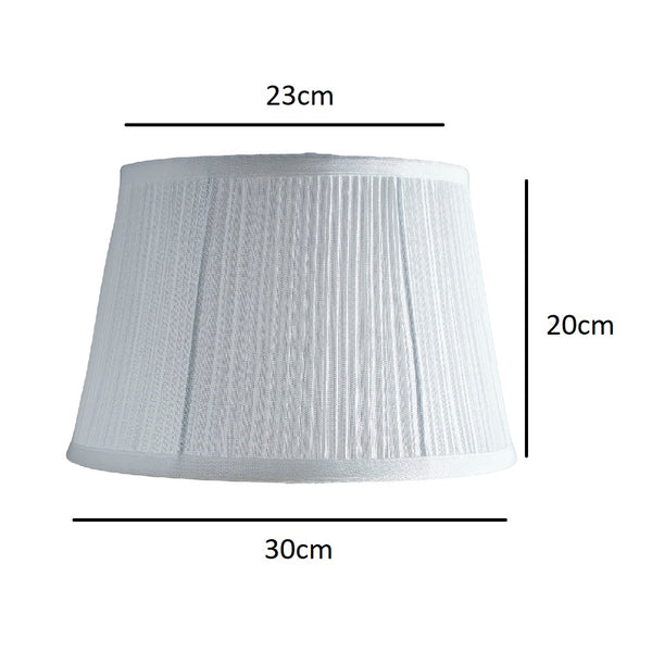 White Faux Silk Vintage Mushroom Pleated Tapered Lampshade 30cm ...