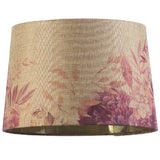 Beige Linen Vintage Rose Design Drum Shade