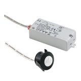 Black Round Fascia PIR Sensor Switch 240V Adjustable Time