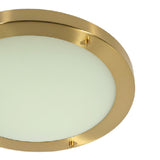 Satin Brass Round Vintage Flush Bathroom Lighting