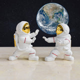 White Resin Kung Fu Style Left Facing Astronaut Figurine