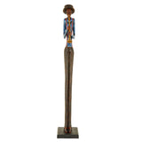 Blue & Brown Resin Standing Jazz Trumpeter Musician Sculpture Figurine 60cm