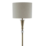 Brass & Oatmeal Modern Floor Lamp Light