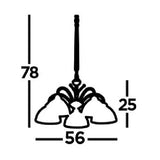 Brass & Alabaster White Glass Ceiling Light Large