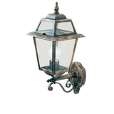 Black & Gold Outdoor Traditional Up Lantern Wall Light IP44