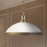 Brass & White Glass Bistro Vintage Pendant Light
