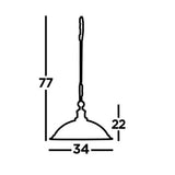 Brass & White Glass Shallow Dome Pendant