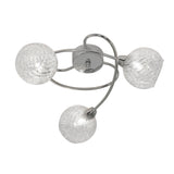Oaks 2021/3 CH Tarn Polished Chrome 3 Lamp Decorative Semi Flush with Glass Shades