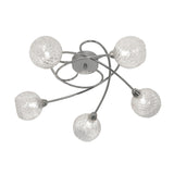 Oaks 2021/5 CH Tarn Polished Chrome 5 Lamp Decorative Semi Flush with Glass Shades