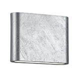 LED Zinc Silver Modern Rectangular Outdoor Compact Up Down Wall Light