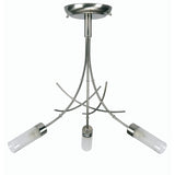 Antique Chrome & Cylinder Glass 3 Lamp Semi Flush Ceiling Light 44cm