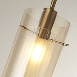 Amber Glass & Bronze Hanging Ceiling Light