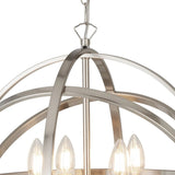 Retro Satin Chrome Round Orbit Sphere Pendant