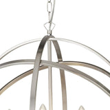 Retro Satin Chrome Round Orbit Sphere Pendant