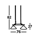 Chrome & Glass Pool Snooker Table Light