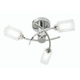 Oaks 2710/3 CH Ofira Polished Chrome 3 Lamp Semi Flush with Glass Shades