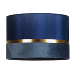 Navy Blue Fabric Drum Round Ceiling Shade