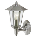 Lutec 5112103001 Grosvenor Stainless Steel Outdoor Vintage Up Lantern Wall Light