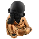 Matt Black & Rose Gold Thinking Zen Buddha Child Ornament 19cm