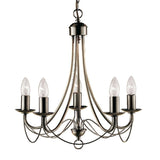 Antique Brass Classic Traditional Vintage 5 Lamp Pendant Light 46cm