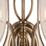 Antique Brass & Glass Dome Twin Wall Lighting