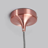 Copper Retro Fluted Dome Metal Pendant Light