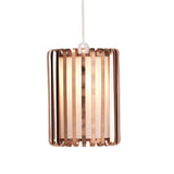 Oaks 816 SM CU Lech Copper Banded & White Glass None Electric Cylinder Shade 19cm