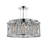 Polished Chrome & Aluminium Tube 3 Lamp Round Pendant Light 300MM