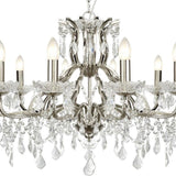 Aged Brass & Crystal Glass 6 Lamp Traditional Pendant Lighting