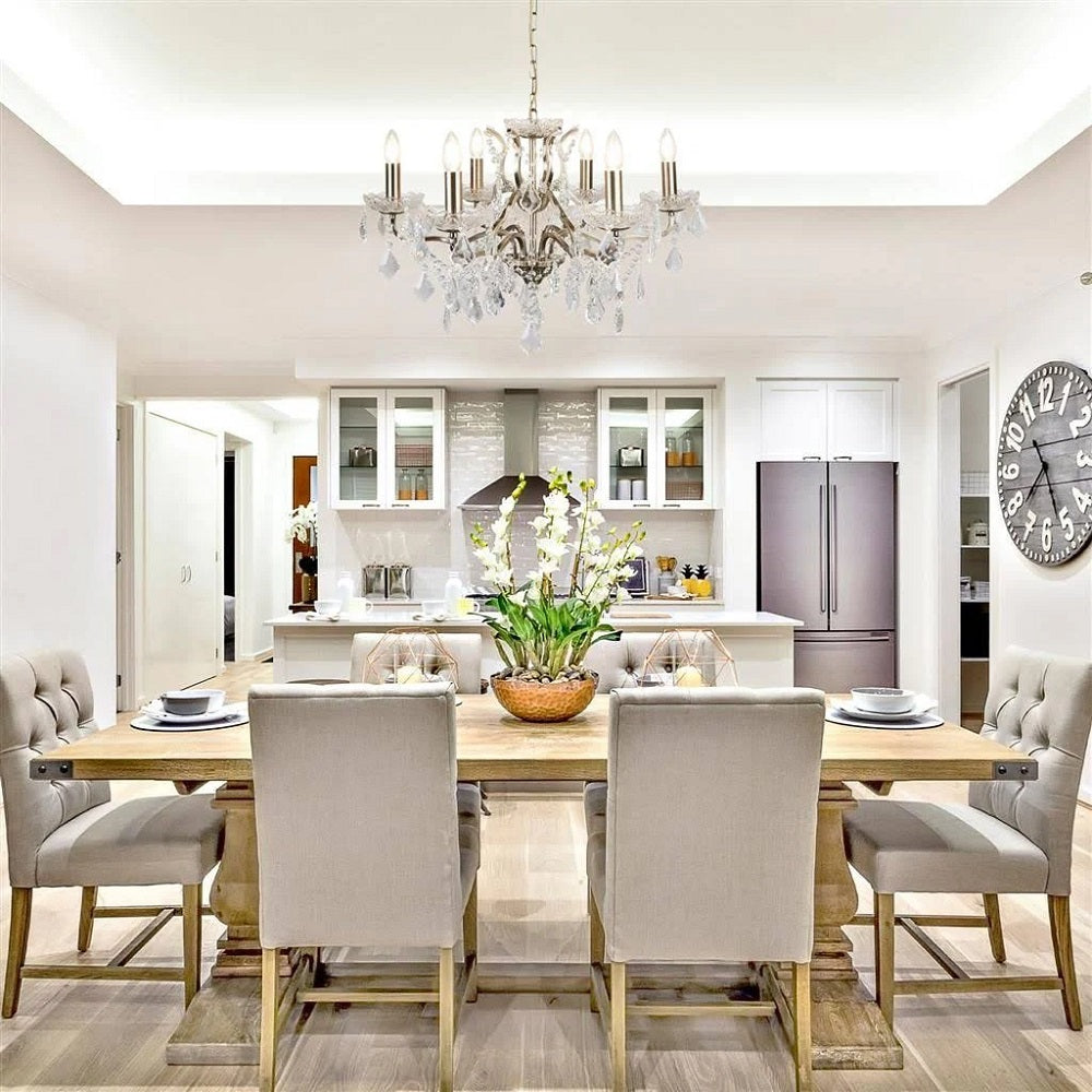 Brass & Crystal Chandelier Pendant Light