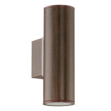 Eglo 94105 Riga LED Outdoor Antique Brown 2 Lamp Up & Down Modern Wall Light