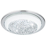 Eglo 95639 Acolla LED Polished Chrome & Crystal Decorative Round Flush 290mm