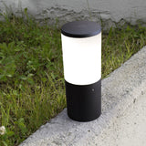 Black LED Round Pedestal Post Light CCT 25cm