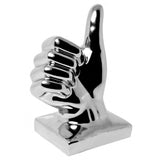 Britalia 880021 Silver Ceramic Thumbs Up Hand Sign Sculpture 15cm